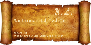 Martinecz Lázár névjegykártya